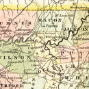 Vintage Map of Tennessee 1851