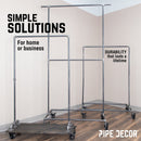 58 in. Rolling Single Rod Clothing Rack