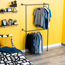 Wall Mounted Double Hung Clothing Rack