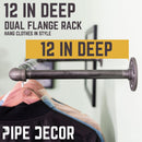 24 in. Industrial Pipe Clothing Rack (Wall Mounted)