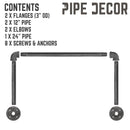 24 in. Industrial Pipe Clothing Rack (Wall Mounted)