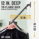 28 in. Tri-flange Wall Mounted Clothing Rack By PIPE DECOR
