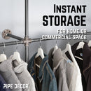115 in. Wall Mounted Clothing Rack, Triple