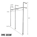 76.375 in. Wall Mounted Clothing Rack, Double