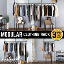 76.375 in. Wall Mounted Clothing Rack, Double