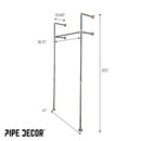 41 in. Wall Mounted Clothing Rack, Single