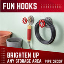 Red Industrial Spigot Wall Hook with Flange (2-Pack)