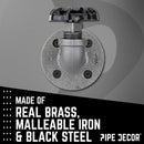 Black Industrial Curved Spigot Wall Hook with Flange (2-Pack)