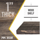 RESTORE Boulder Black 36 in. Wood Shelf (Wood Only)
