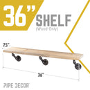 RESTORE Driftwood Tan 36 in. Wood Shelf (Wood Only)