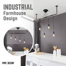 Black Spider Pendant Light Kit with Pipe Bar Hanging Accessory and 4 Adjustable Arms