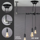 Black Spider Pendant Light Kit with Pipe Cross Hanging Accessory and 4 Adjustable Arms