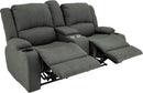 Powered Double Wall Hugger Recliner Sofa 67in Fossil Cloth