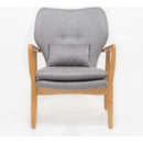CLUB CHAIR, Wood Frame Club Chair, Grey