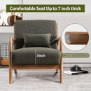 Green Upholstered Mid Century Modern Accent Armchair