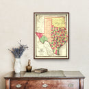 Vintage Map of Texas 1874