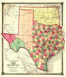 Vintage Map of Texas 1874