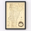 Vintage Map of Vermont 1795