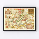 Vintage Map of Virginia 1637