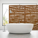 Outdoor & Indoor Metal Privacy Screen 76' H×48' W, Freestanding Decorative Screen for Deck Balcony Patio in Brown