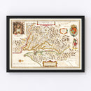 Vintage Map of Virginia 1644