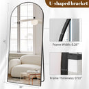 30x71 Inch Arched Full Length Mirror Black Aluminum Frame