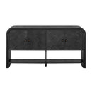 U_Style Versatile console table with Woven Wood Slats and Solid Wood Veneer,Suitable for Entryway, Hallway, Living Room,Foyer,Corridor