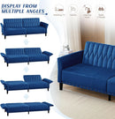 77Inch Velvet Convertible Sofa Bed Featuring Armrests