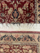 Short Runner Rug 2x6, Fine 200 KPSI, Red Floral Medallion, Wool and Silk Highlights, Persian Runner Rug, Traditional, Sino Persian