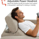 Beige Fabric Wall Hugger Power Loveseat Recliner USB