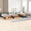 Black Metal Triple Bunk Bed With Drawers Full Over Twin Bunk Beds