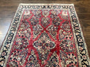 Antique Persian Sarouk Rug 4x7, Floral, Red 1920s Persian Wool Carpet