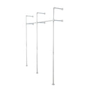 76.375 in. Galvanized Wall Mounted Clothing Rack, Double