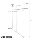 76.375 in. Galvanized Wall Mounted Clothing Rack, Double