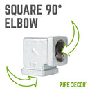 1 in. Galvanized Square 90 Degree Elbow