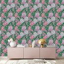 Pink Wallpaper with Cactus Flowers