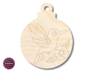 Unfinished Wood Etched Hummingbird Flower Ornament Shape | JGrondz | Paint By Line Crafts | up to 30" DIY