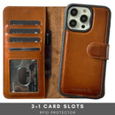 Vegas Premium Leather iPhone 15 Plus Wallet Case with MagSafe | Detachable RFID Blocking Luxury Wallet
