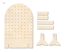 Unfinished Wood Arch Standing Peg Board  | Standing Wood Peg Board | 1/2" & 1/4" Thick Wood | up to 40"