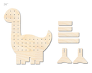 Unfinished Wood Dinosaur Standing Peg Board  | Standing Wood Peg Board | 1/2" & 1/4" Thick Wood | up to 40"