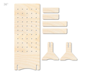 Unfinished Wood Rectangle Standing Peg Board  | Standing Wood Peg Board | 1/2" & 1/4" Thick Wood | up to 40"