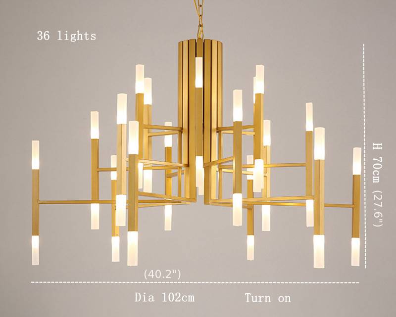 Mirodemi® Gold/Black Postmodern LED Chandelier For Living Room, Lobby, Restaurant