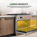 36 Inch Freestanding Custom Gas Range with 6 Sealed Burners Cooktop, Rapid Convection Oven, Natural Gas/LP Convertible