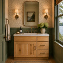 36 Inch Hickory Shaker Single Sink Bathroom Vanity with Drawers on the Right