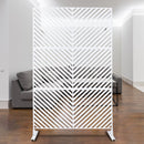 Outdoor & Indoor Privacy Screen Metal Privacy Screen 76' H×48' W, Freestanding Decorative Privacy Screen for Deck Balcony Patio, Privacy Fence Panels for Outside Lawn Garden PS113 WHITE