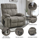 Brown Dual Motor Infinite Position Up to 350 LBS Chenille Power Lift Recliner Chair, Heavy Duty Motion Mechanism with 8-Point Vibration Massage and Lumbar Heating, Dual Cup Holders