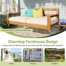 TOPMAX Patio Wooden Twin Size Porch Swing Daybed Frame, Garden Swing Bench Chair with 4 Hanging Ropes for Backyard,Outdoor,Natural