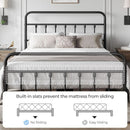Queen Size Metal Platform Bed Frame With Storage Black