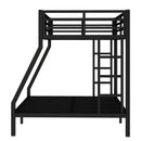 Metal Twin over Full Bunk Bed for Teens and Adults,Space-Saving/Noise Reduced/No Box Spring Needed, Black