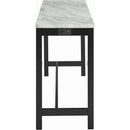 Blue Velvet Bar Table Set With Faux Marble Top 4 Piece